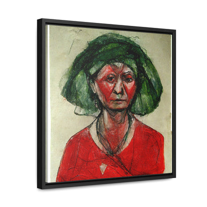 Loneliness Green Red 39, Valentinii, Gallery Canvas Wraps, Square Frame