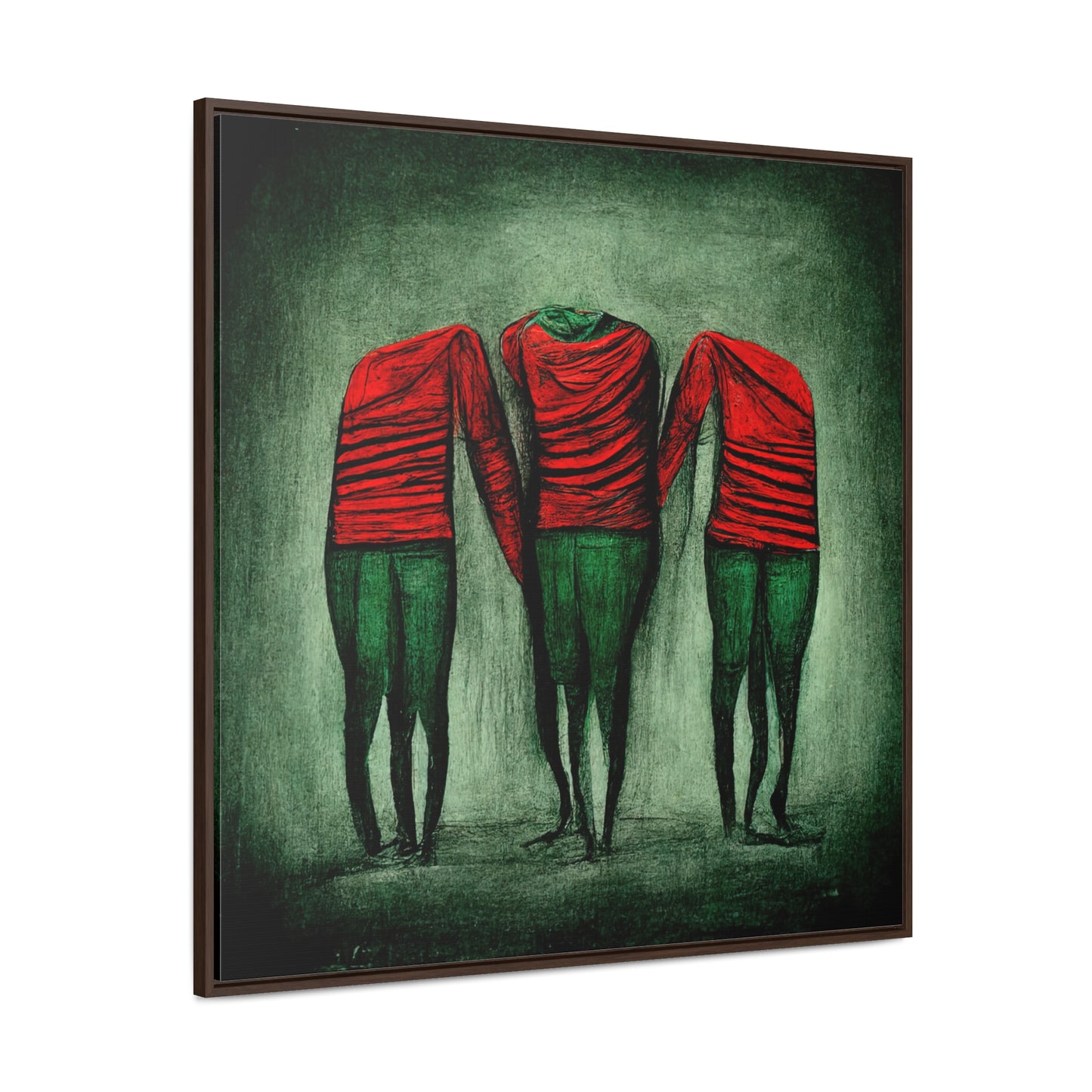 Loneliness Green Red 8, Valentinii, Gallery Canvas Wraps, Square Frame