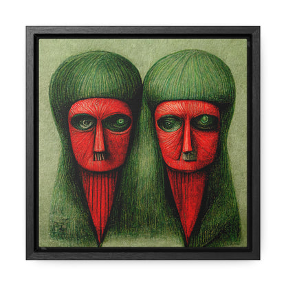 Loneliness Green Red 18, Valentinii, Gallery Canvas Wraps, Square Frame