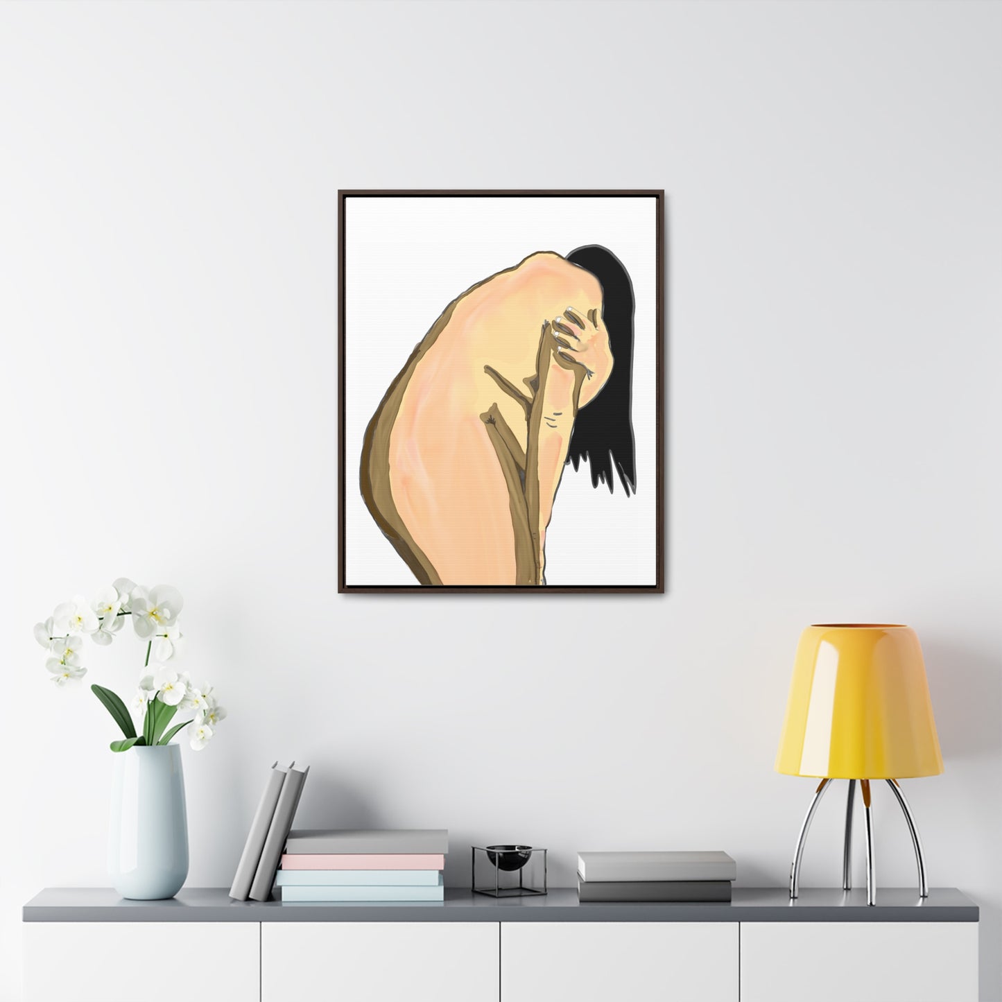 Sorrowful Woman, Original Eduard Pavel, Gallery Canvas Wraps, Vertical Frame