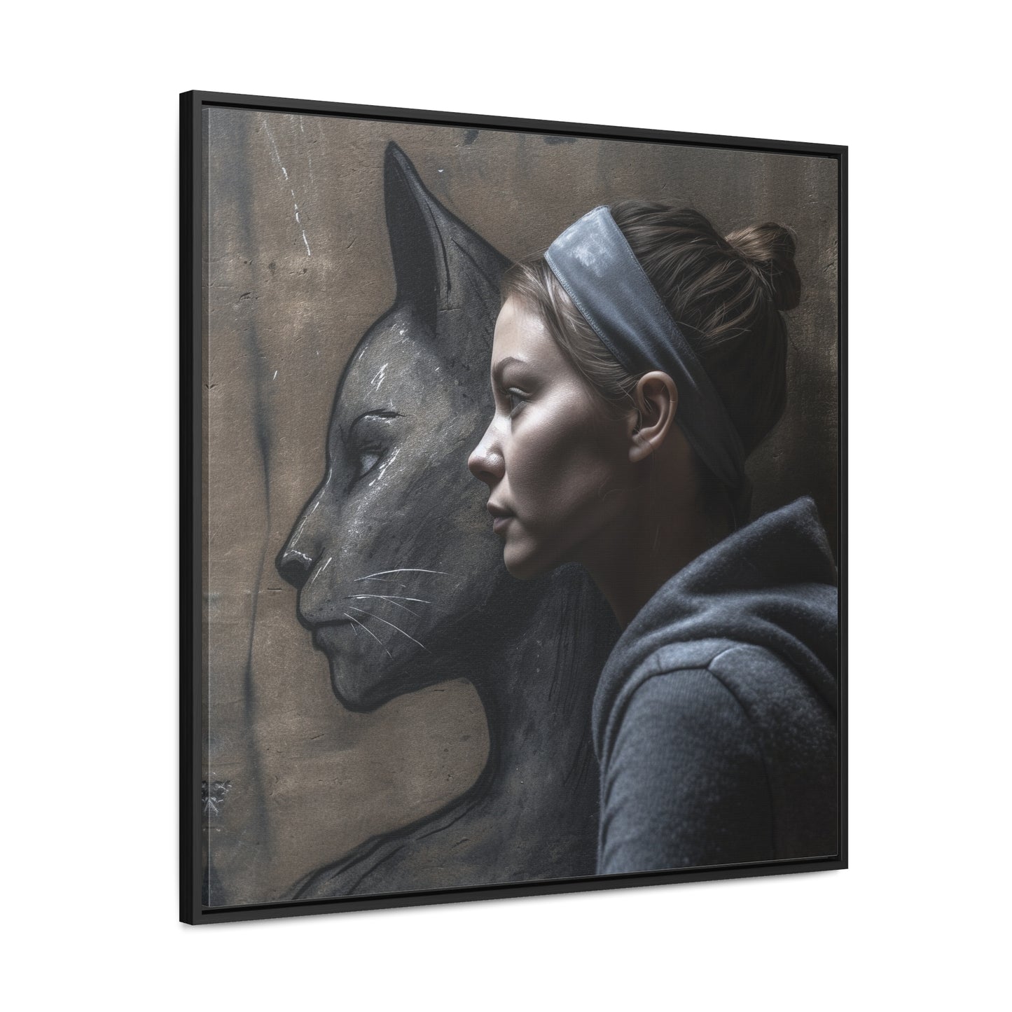 Cat Woman 16, Gallery Canvas Wraps, Square Frame