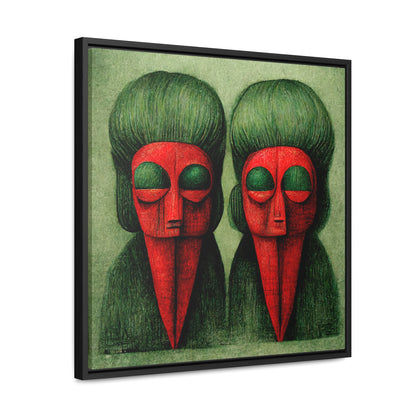 Loneliness Green Red 24, Valentinii, Gallery Canvas Wraps, Square Frame