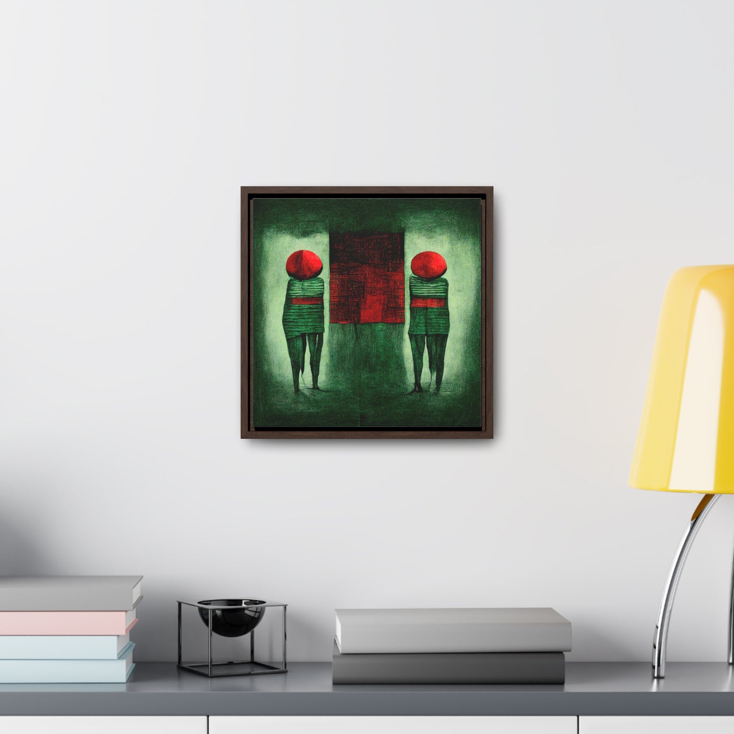 Loneliness Green Red 23, Valentinii, Gallery Canvas Wraps, Square Frame