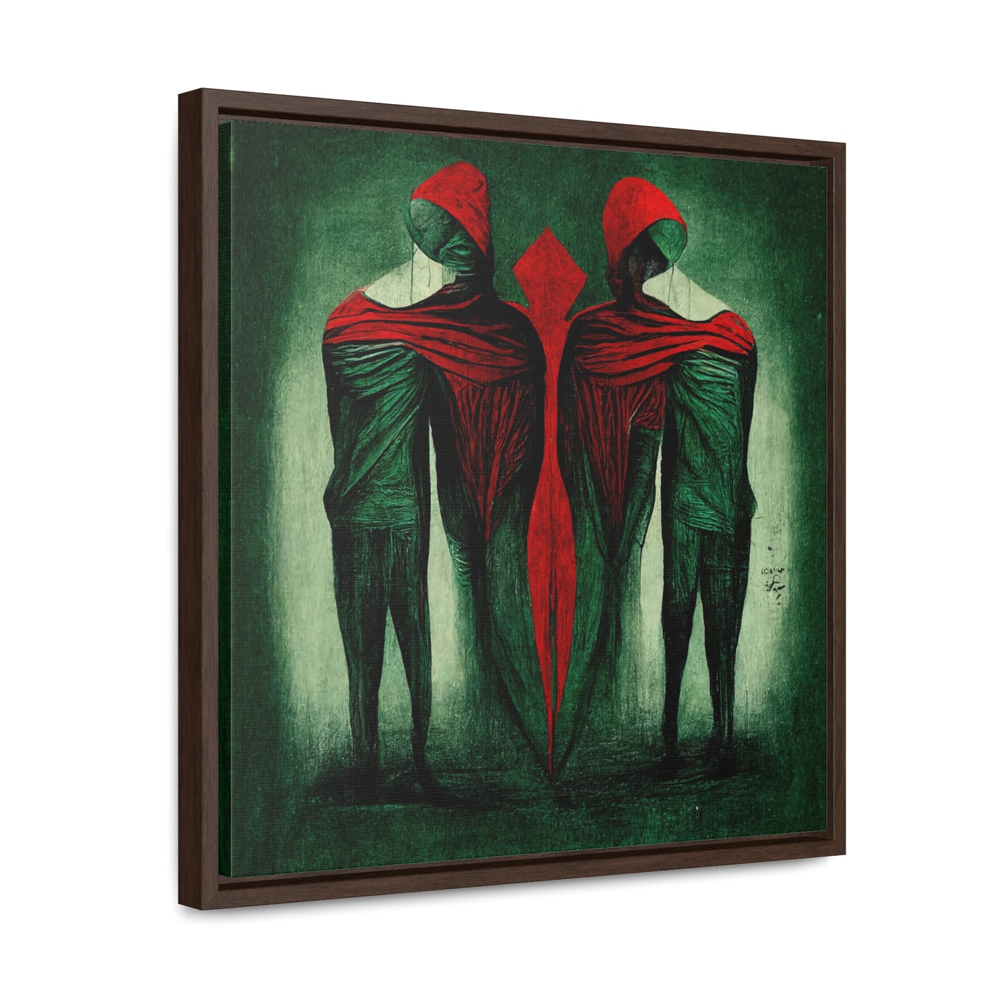 Loneliness Green Red, Valentinii, Gallery Canvas Wraps, Square Frame