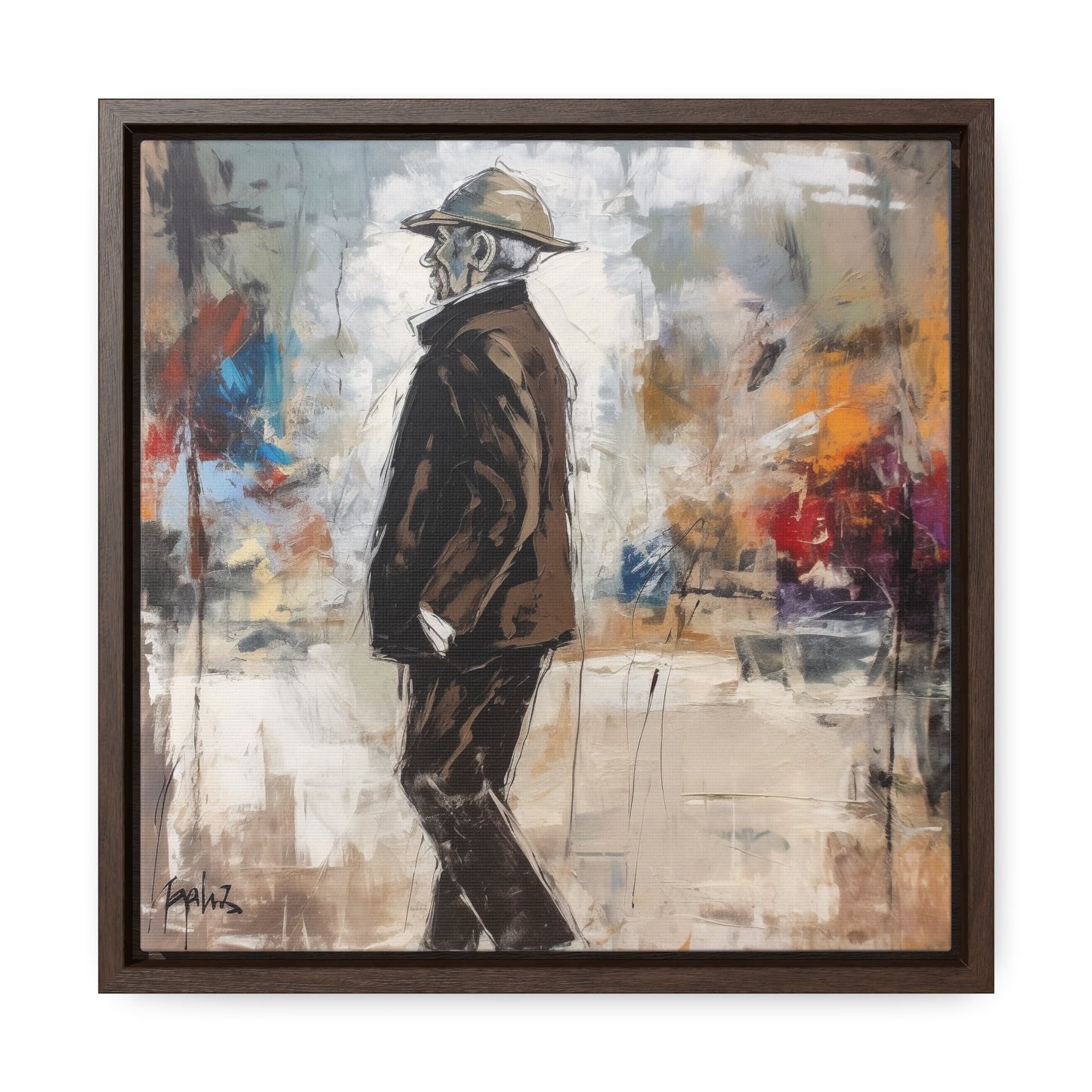 Sad Man 13, Valentinii, Gallery Canvas Wraps, Square Frame