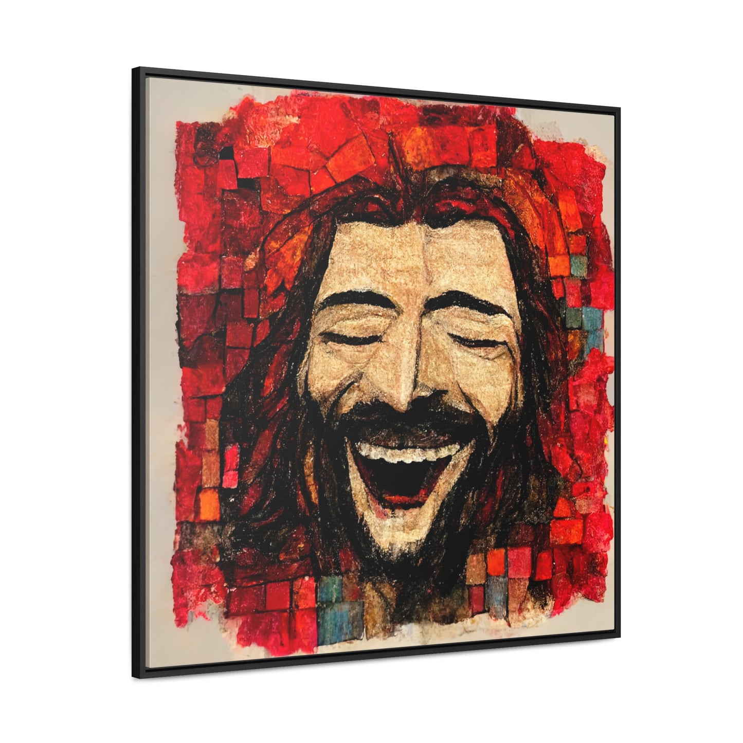 Jesus smiling 5, Valentinii, Gallery Canvas Wraps, Square Frame