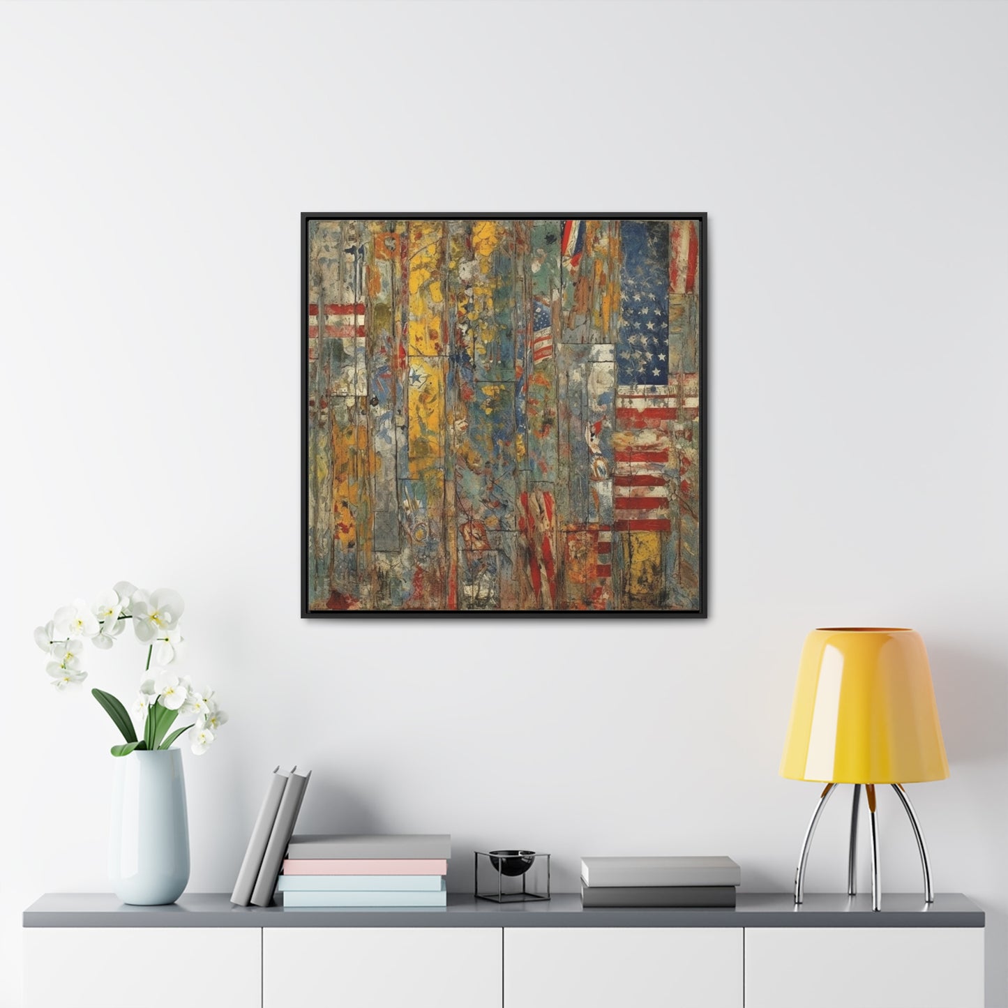 USA 9, Gallery Canvas Wraps, Square Frame