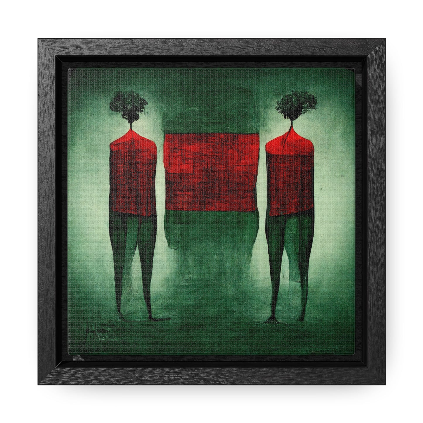 Loneliness Green Red 30, Valentinii, Gallery Canvas Wraps, Square Frame