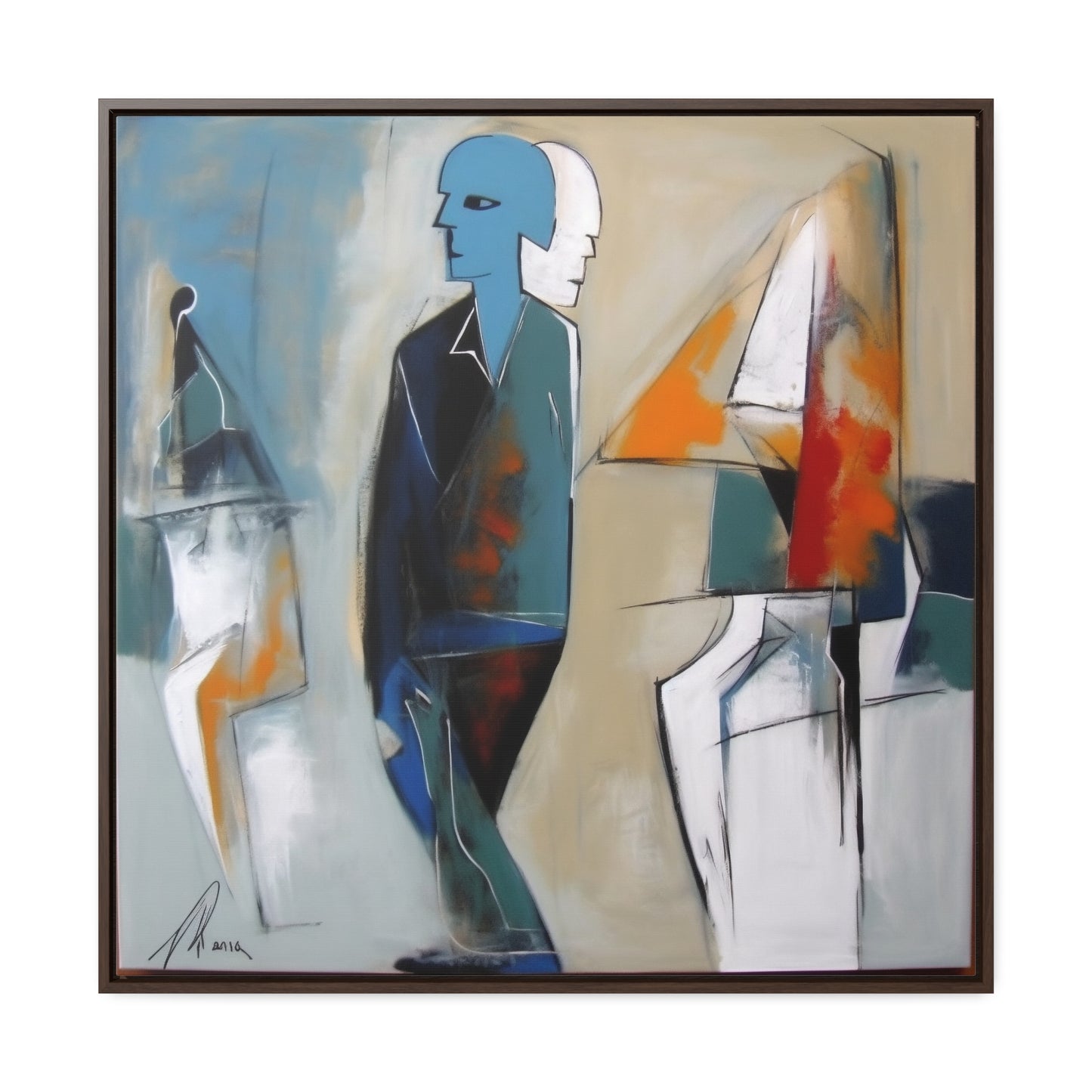 Sad Man 27, Valentinii, Gallery Canvas Wraps, Square Frame