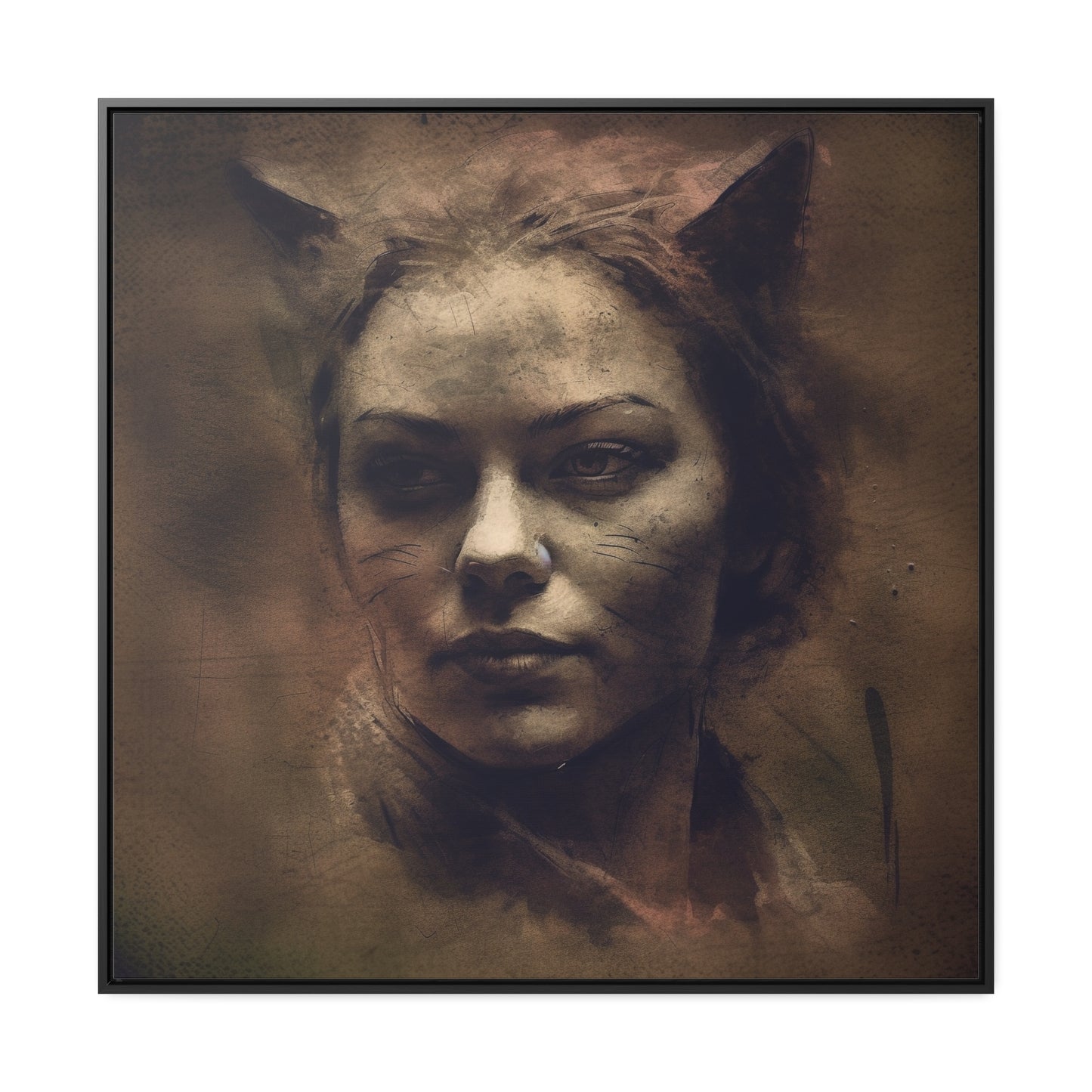 Cat Woman 24, Gallery Canvas Wraps, Square Frame