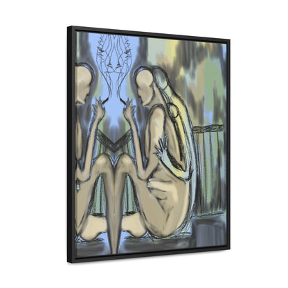 Lovers On The Stairs, Original Eduard Pavel, Gallery Canvas Wraps, Vertical Frame