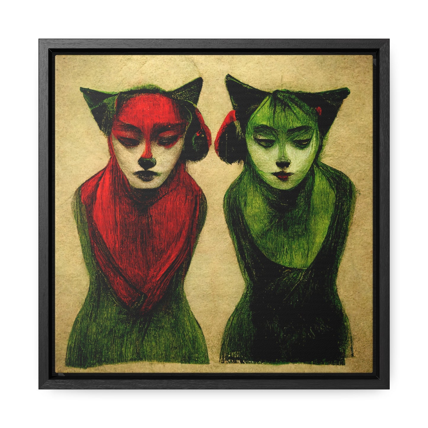 Cat Woman 4, Valentinii, Gallery Canvas Wraps, Square Frame