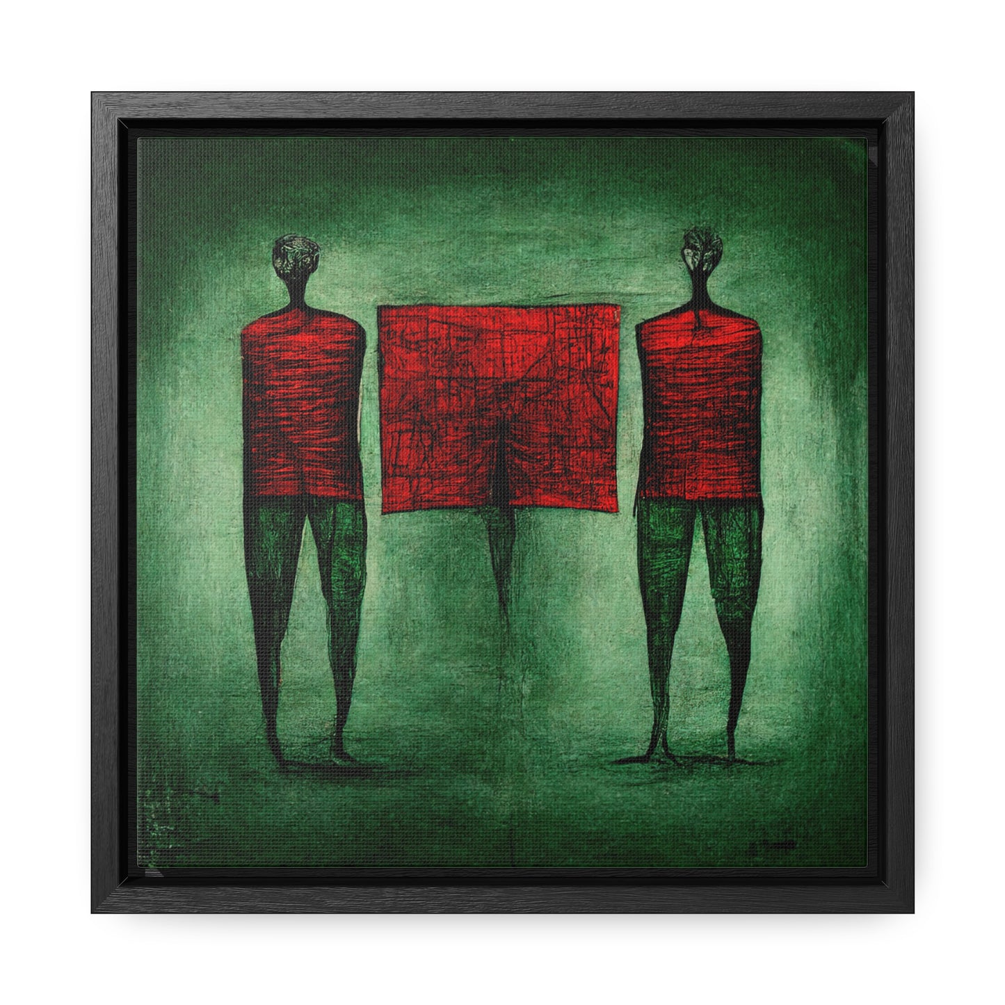 Loneliness Green Red 14, Valentinii, Gallery Canvas Wraps, Square Frame