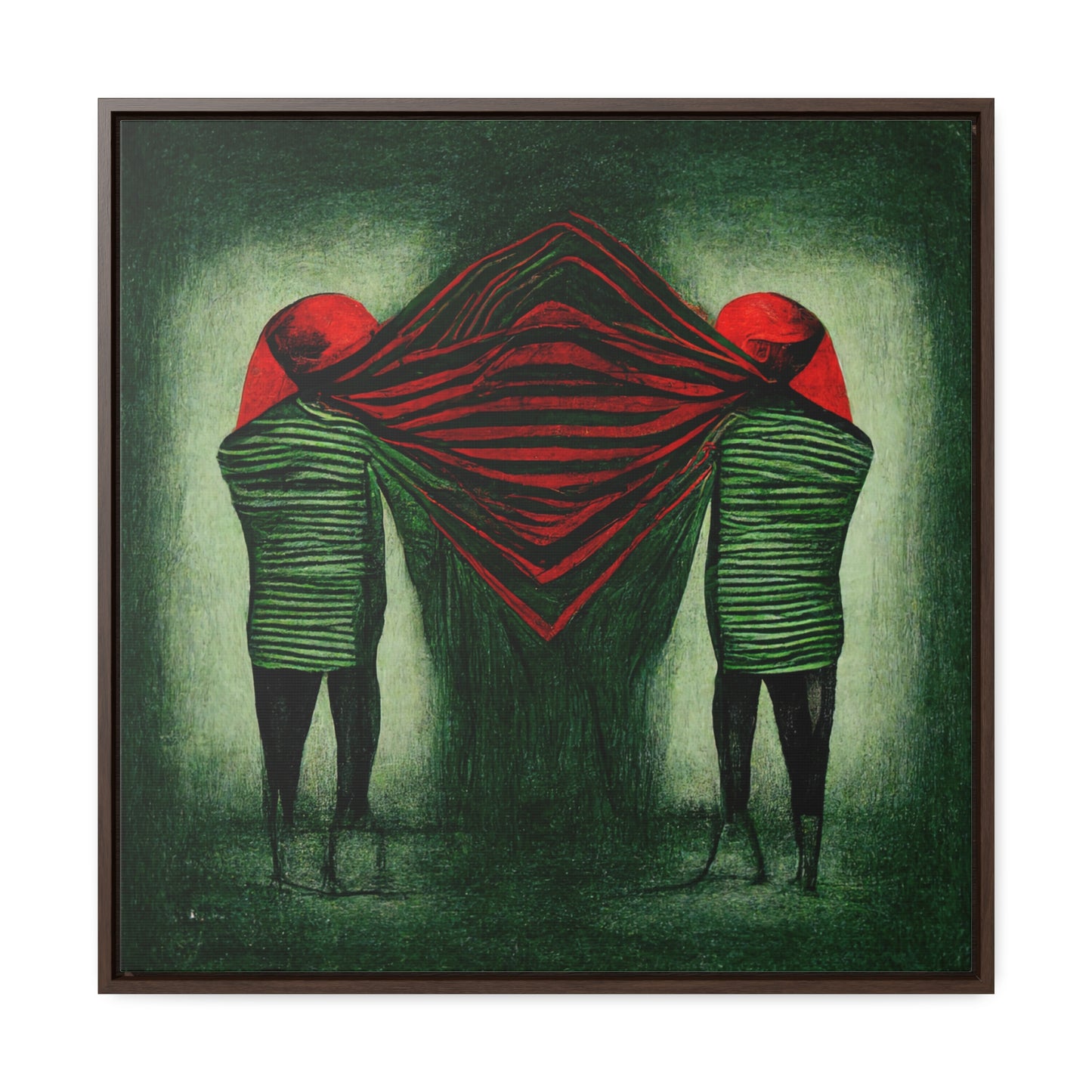 Loneliness Green Red 12, Valentinii, Gallery Canvas Wraps, Square Frame