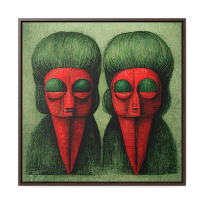 Loneliness Green Red 24, Valentinii, Gallery Canvas Wraps, Square Frame