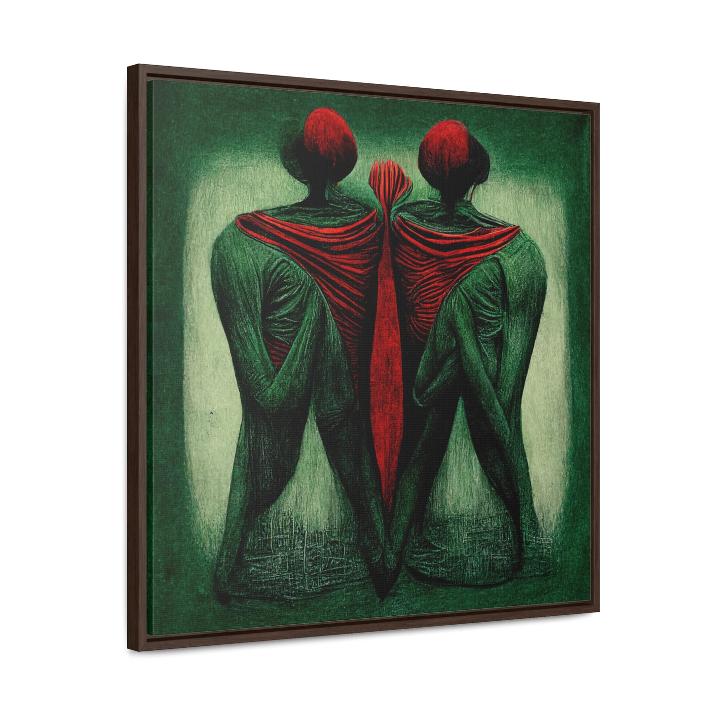 Loneliness Green Red 3, Valentinii, Gallery Canvas Wraps, Square Frame
