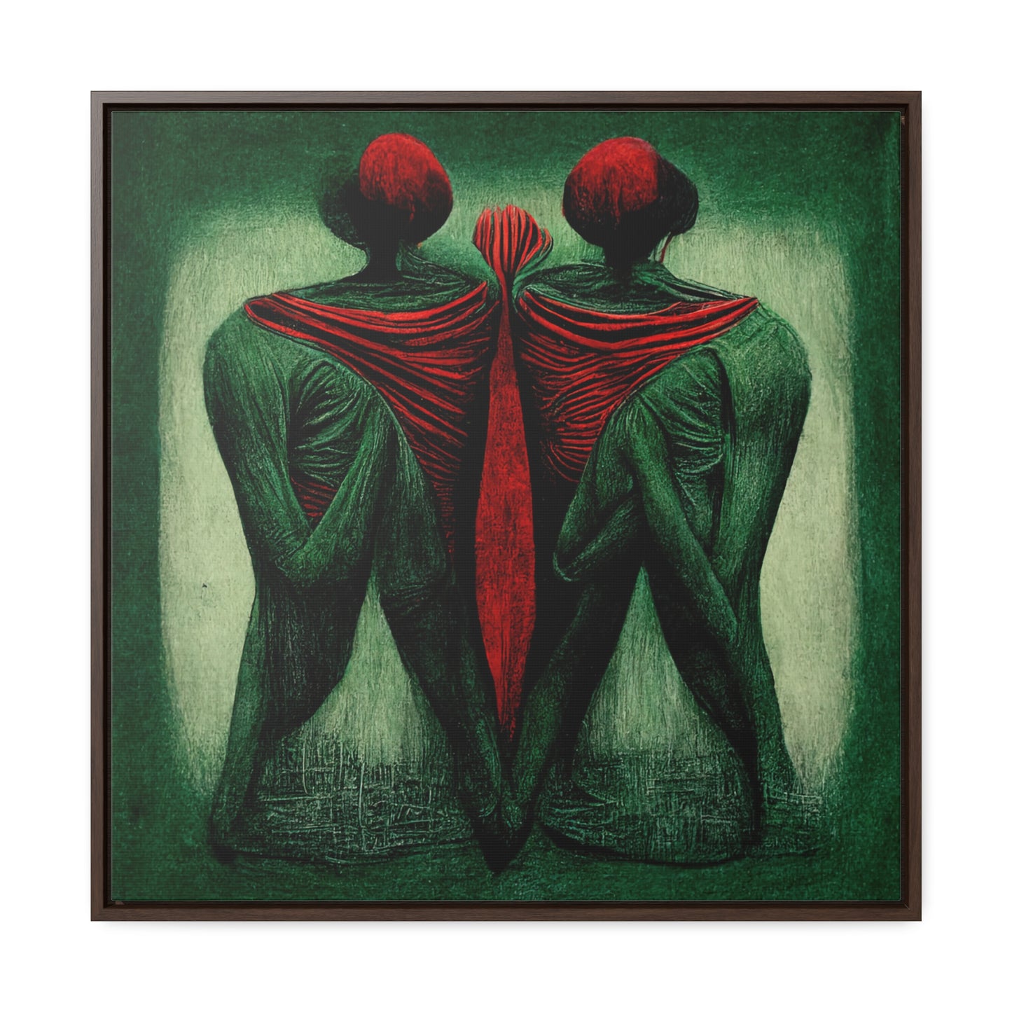 Loneliness Green Red 3, Valentinii, Gallery Canvas Wraps, Square Frame