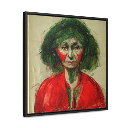 Loneliness Green Red 36, Valentinii, Gallery Canvas Wraps, Square Frame