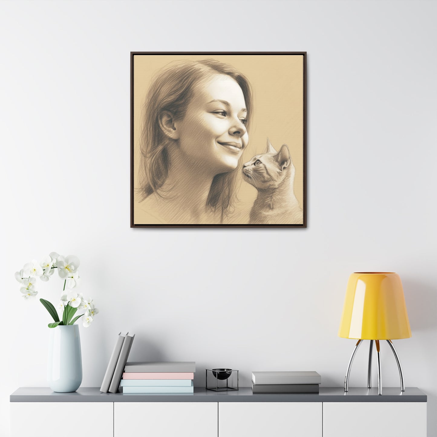 Cat Woman 30, Gallery Canvas Wraps, Square Frame