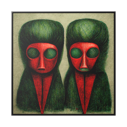 Loneliness Green Red 19, Valentinii, Gallery Canvas Wraps, Square Frame