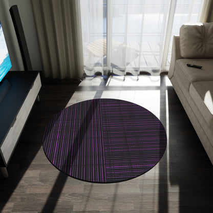 Blue Line Y,  Round Rug