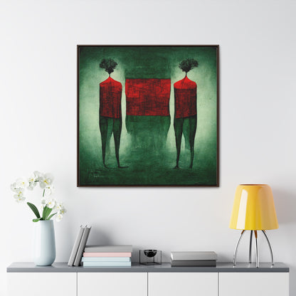 Loneliness Green Red 30, Valentinii, Gallery Canvas Wraps, Square Frame