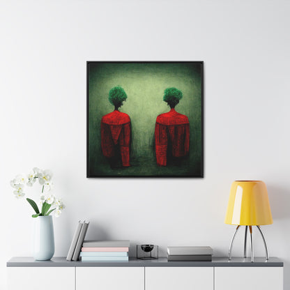 Loneliness Green Red 28, Valentinii, Gallery Canvas Wraps, Square Frame