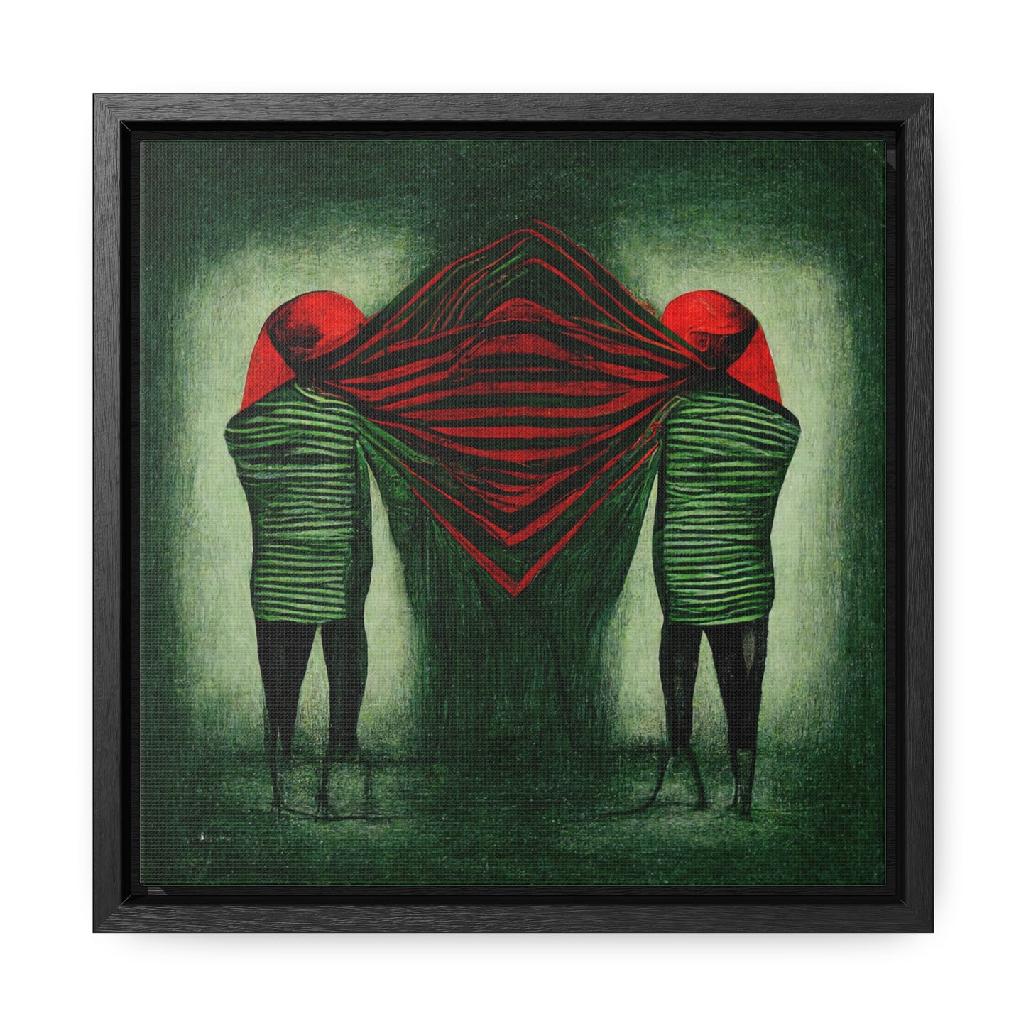 Loneliness Green Red 12, Valentinii, Gallery Canvas Wraps, Square Frame