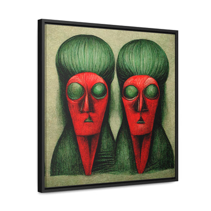 Loneliness Green Red 17, Valentinii, Gallery Canvas Wraps, Square Frame