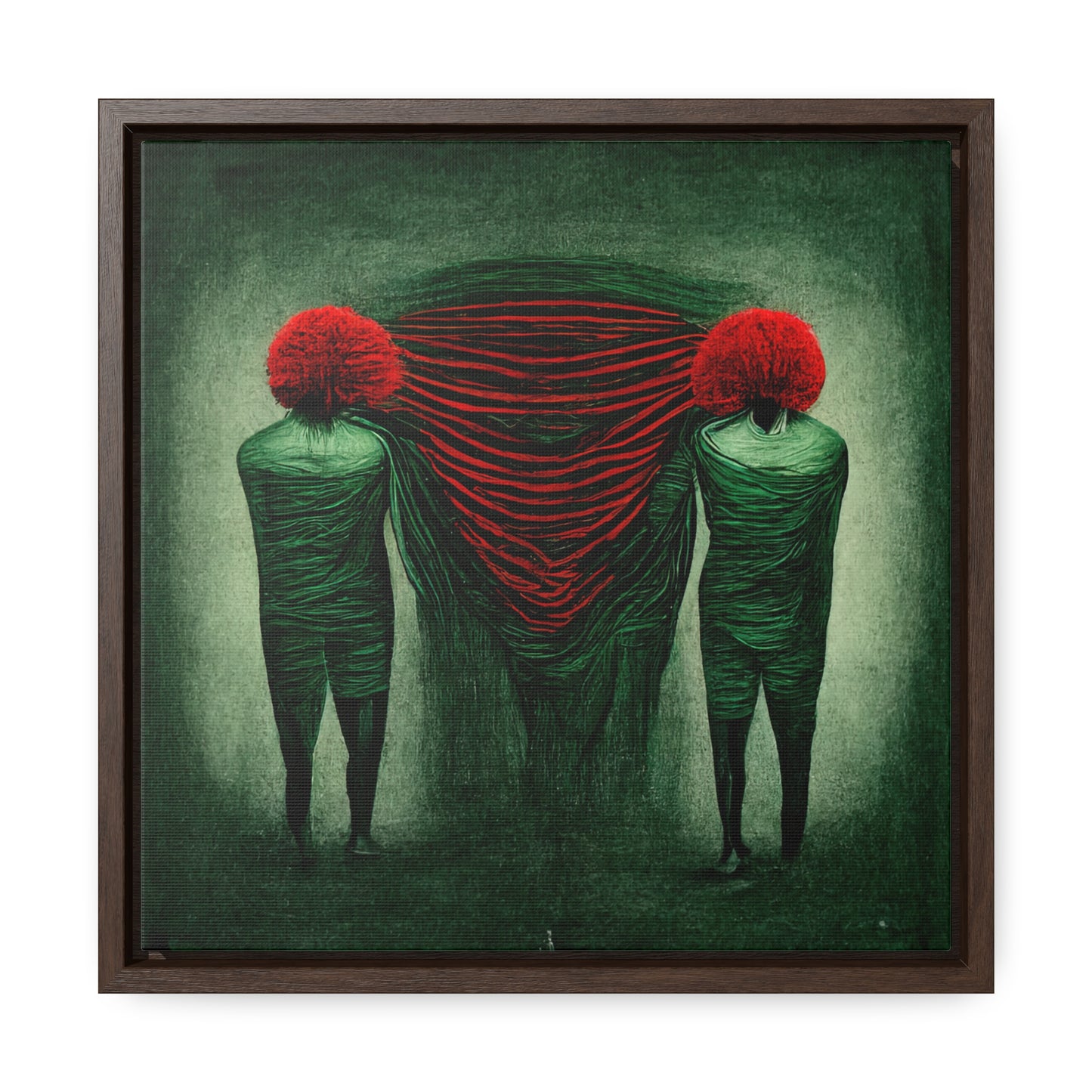 Loneliness Green Red 4, Valentinii, Gallery Canvas Wraps, Square Frame