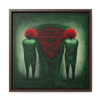 Loneliness Green Red 4, Valentinii, Gallery Canvas Wraps, Square Frame