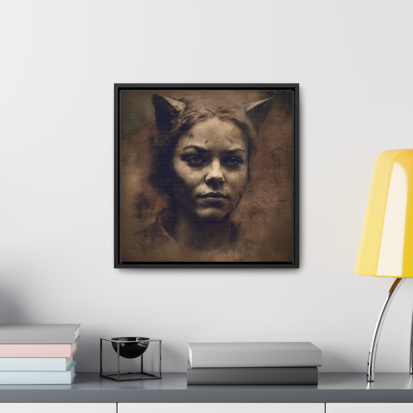 Cat Woman 20, Gallery Canvas Wraps, Square Frame