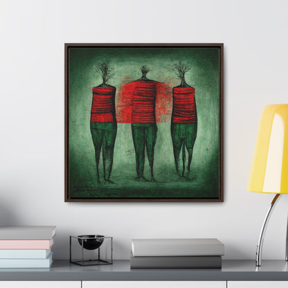 Loneliness Green Red 13, Valentinii, Gallery Canvas Wraps, Square Frame