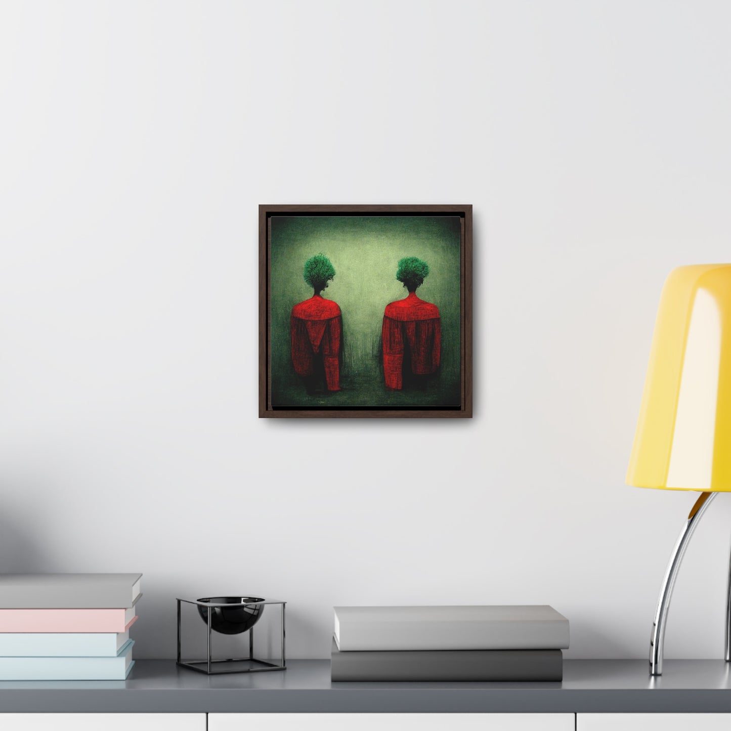 Loneliness Green Red 28, Valentinii, Gallery Canvas Wraps, Square Frame