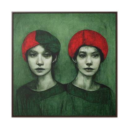 Loneliness Green Red 25, Valentinii, Gallery Canvas Wraps, Square Frame