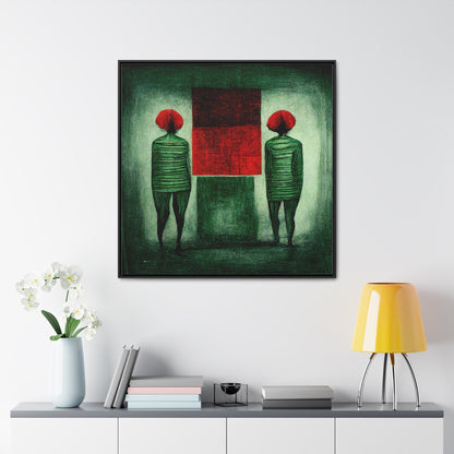 Loneliness Green Red 10, Valentinii, Gallery Canvas Wraps, Square Frame