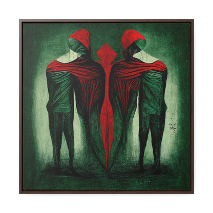 Loneliness Green Red, Valentinii, Gallery Canvas Wraps, Square Frame