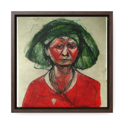 Loneliness Green Red 39, Valentinii, Gallery Canvas Wraps, Square Frame