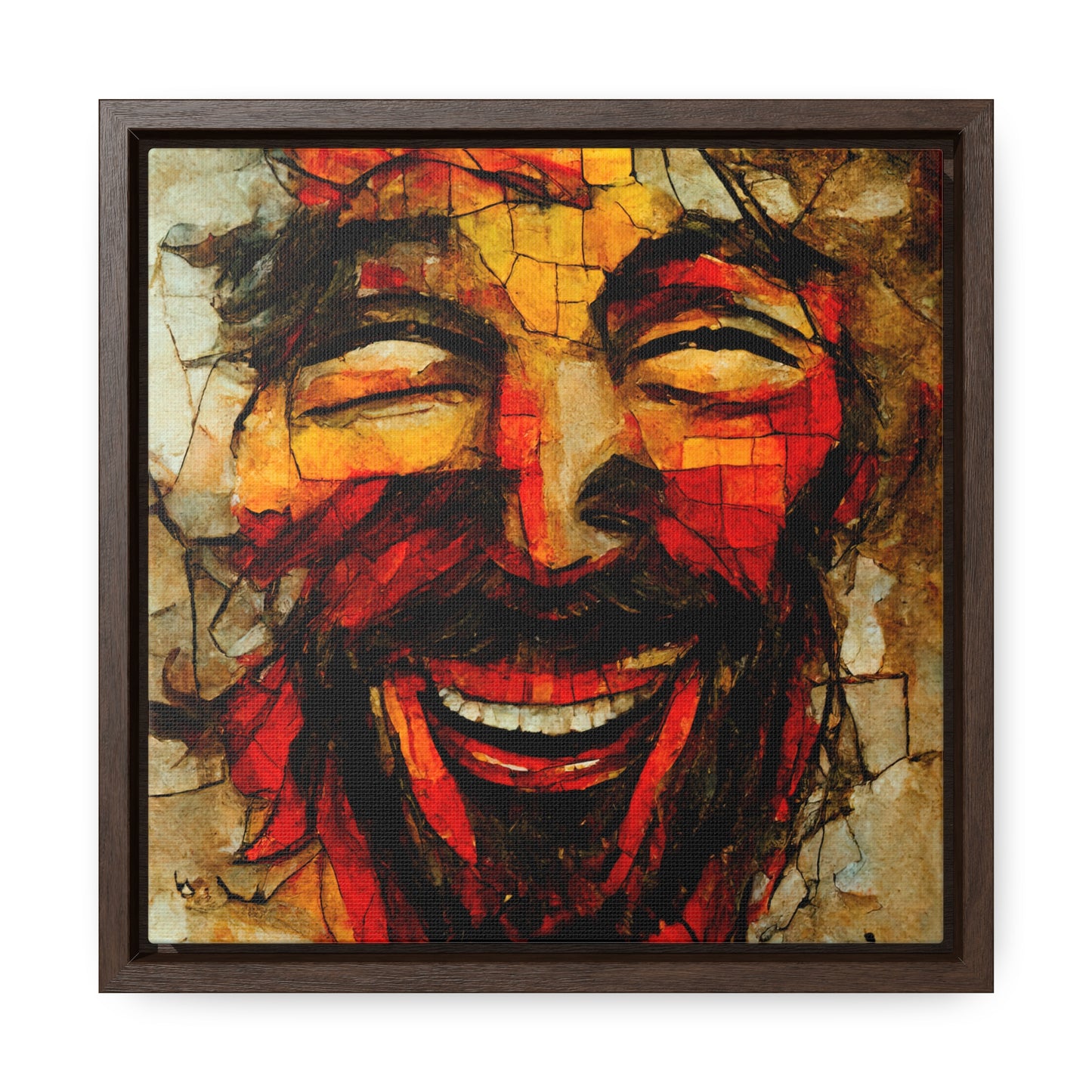 Jesus smiling, Valentinii, Gallery Canvas Wraps, Square Frame