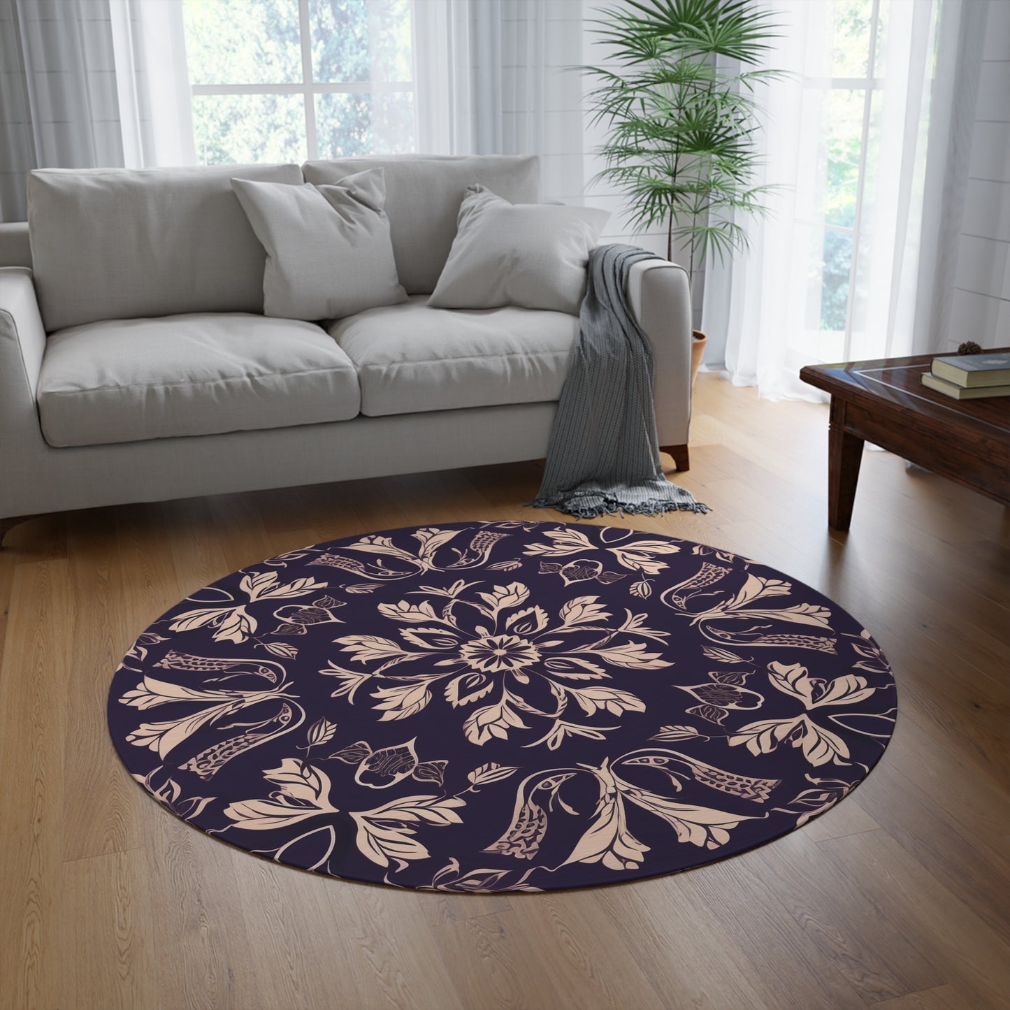 V Fractal 2,  Round Rug