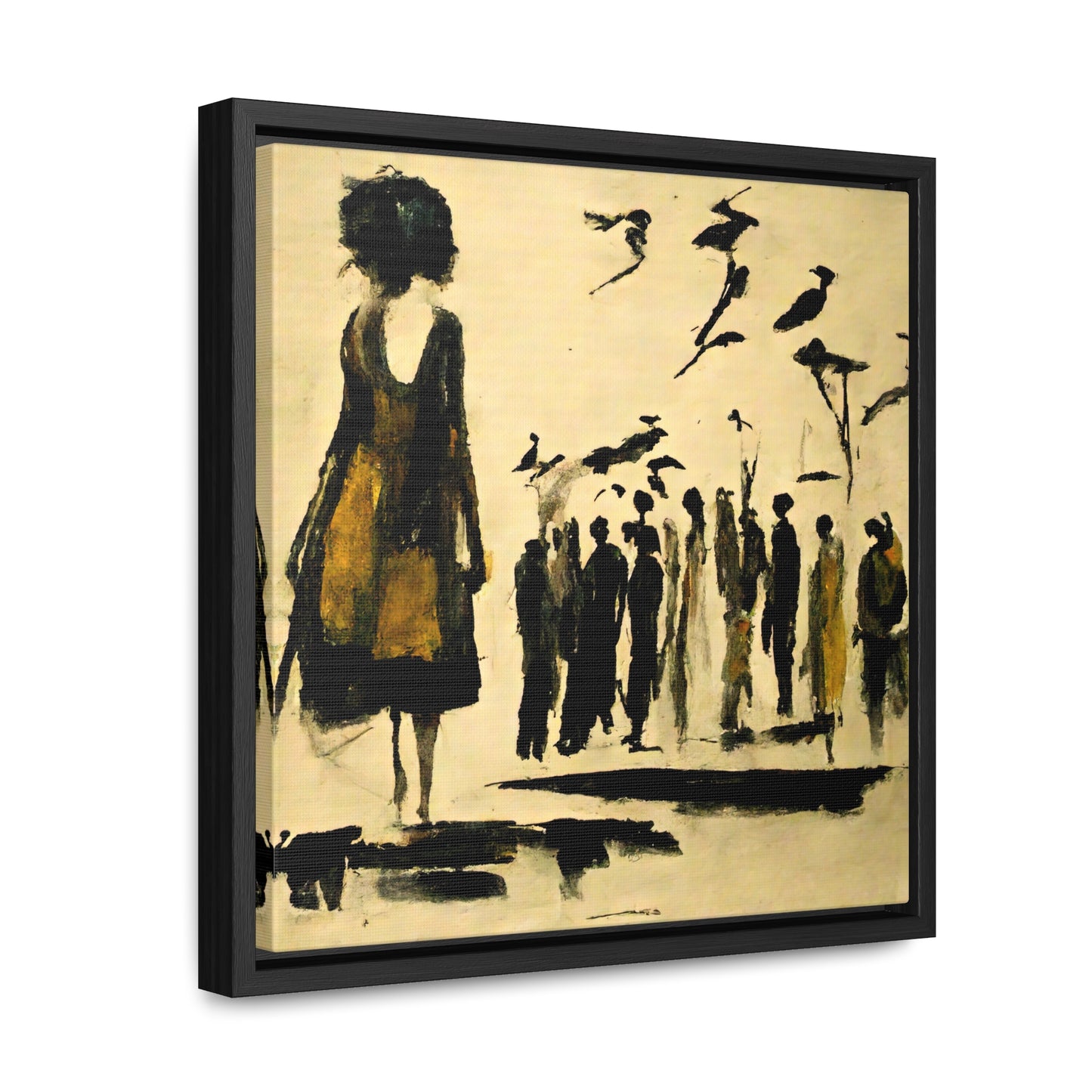 People and Birds, Valentinii, Gallery Canvas Wraps, Square Frame