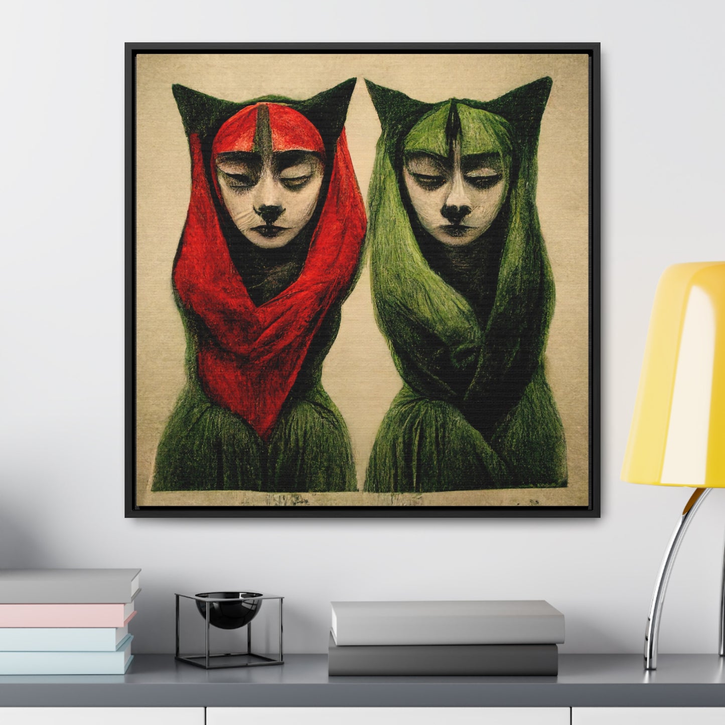 Cat Woman 5, Valentinii, Gallery Canvas Wraps, Square Frame