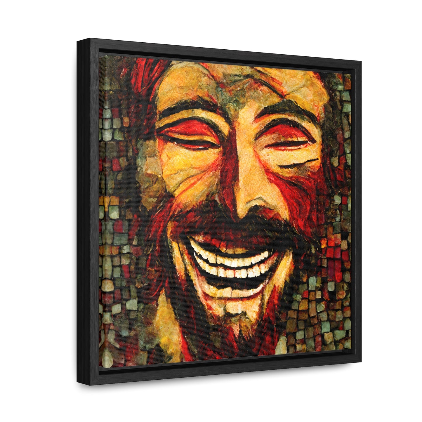 Jesus smiling 3, Valentinii, Gallery Canvas Wraps, Square Frame