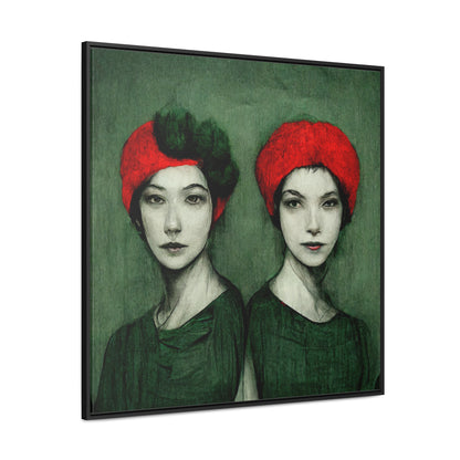 Loneliness Green Red 33, Valentinii, Gallery Canvas Wraps, Square Frame