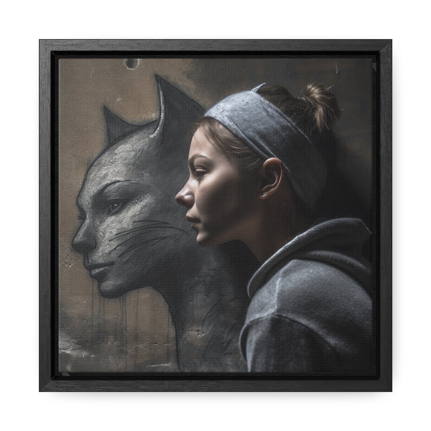 Cat Woman 28, Gallery Canvas Wraps, Square Frame