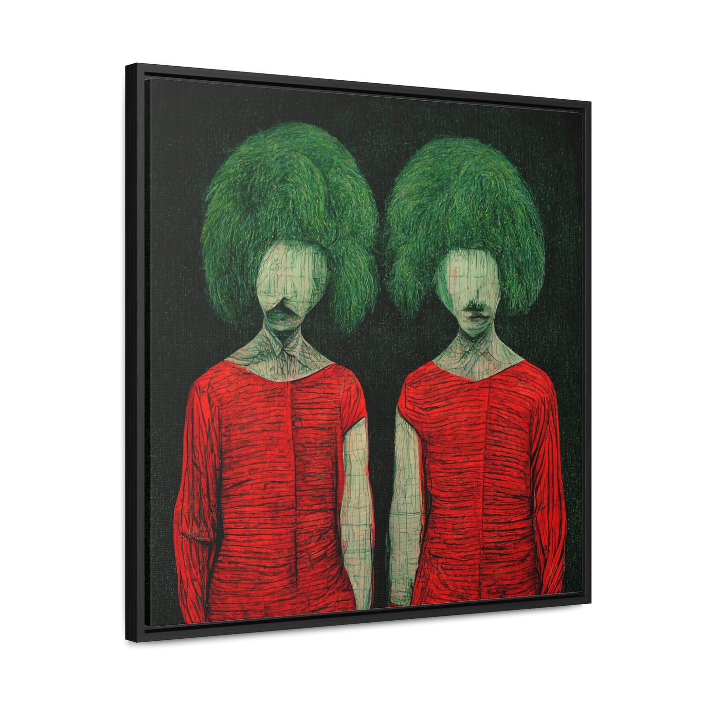 Loneliness Green Red 27, Valentinii, Gallery Canvas Wraps, Square Frame
