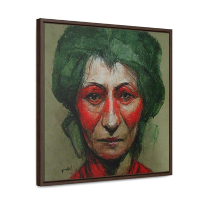 Loneliness Green Red 44, Valentinii, Gallery Canvas Wraps, Square Frame