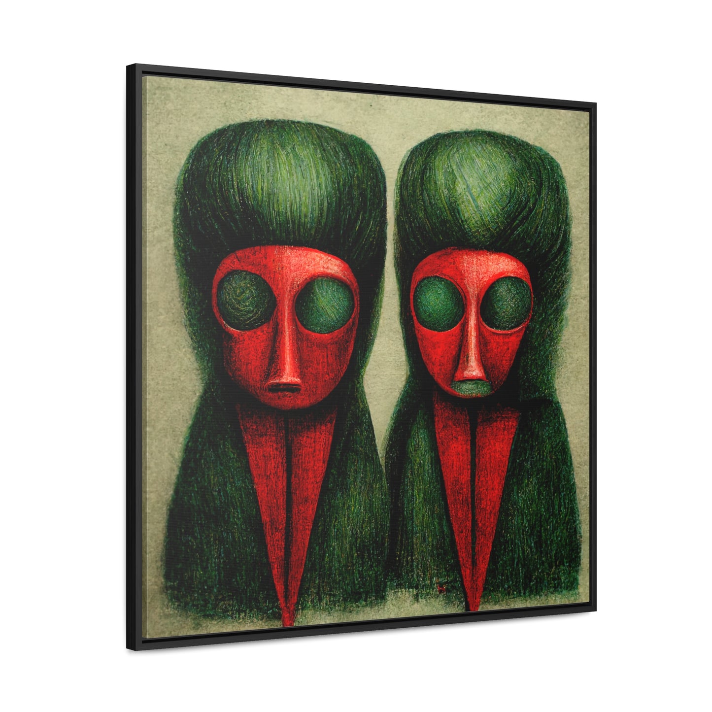 Loneliness Green Red 19, Valentinii, Gallery Canvas Wraps, Square Frame