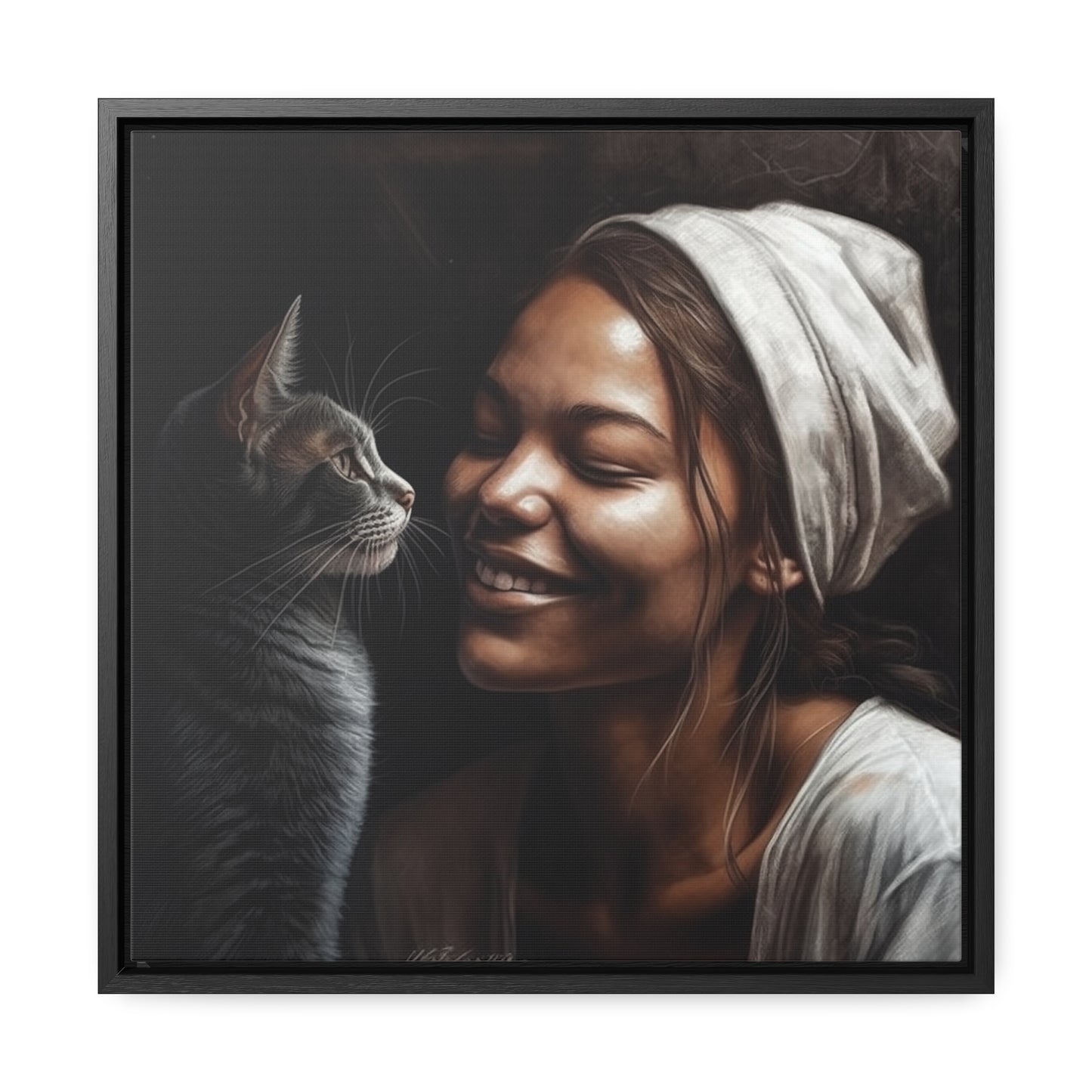 Cat Woman 29, Gallery Canvas Wraps, Square Frame