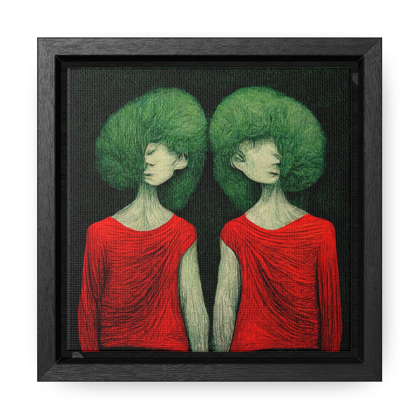 Loneliness Green Red 31, Valentinii, Gallery Canvas Wraps, Square Frame